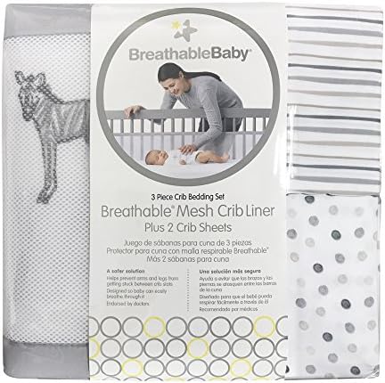 3-Piece Classic Crib Bedding Set, Watercolor Safari