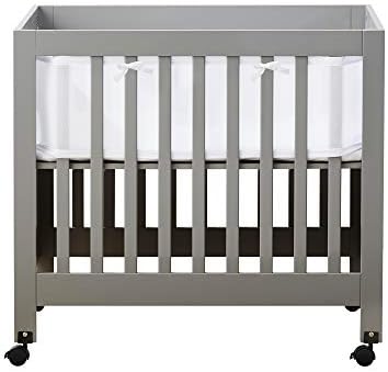 Breathable Mesh Liner for Mini Cribs, Classic 3mm Mesh (Covers 4 Sides), White