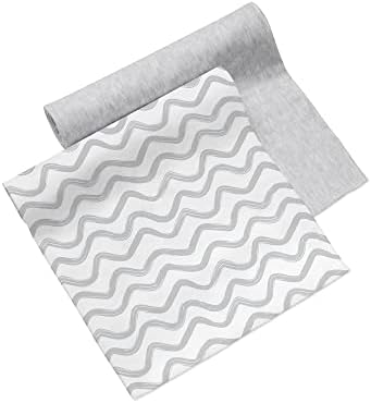 Swaddle Blanket & Wrap (2-Pack), Watercolor Wave Gray & Gray Heather