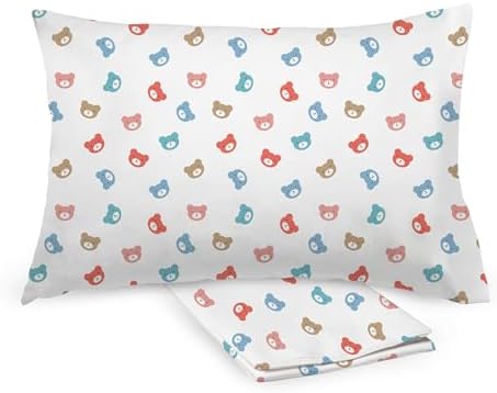 Cotton Percale Toddler Pillowcase, 13" x 18" (2-Pack), Bears