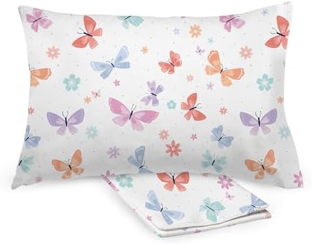 Cotton Percale Toddler Pillowcase, 13" x 18" (2-Pack), Flutter