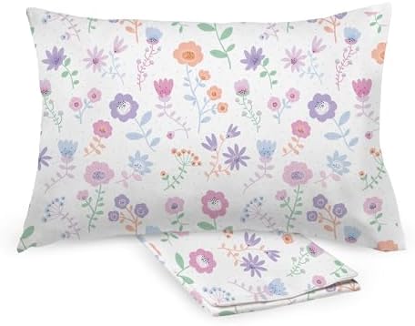 Cotton Percale Toddler Pillowcase, 13" x 18" (2-Pack), Blooms