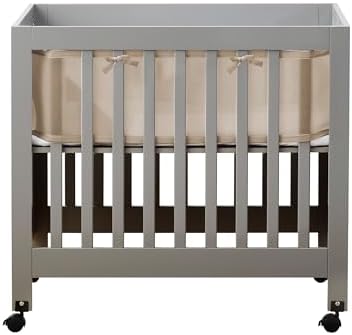 Breathable Mesh Liner for Mini Cribs, Deluxe 4mm Mesh (Covers 4 Sides), Sand Beach